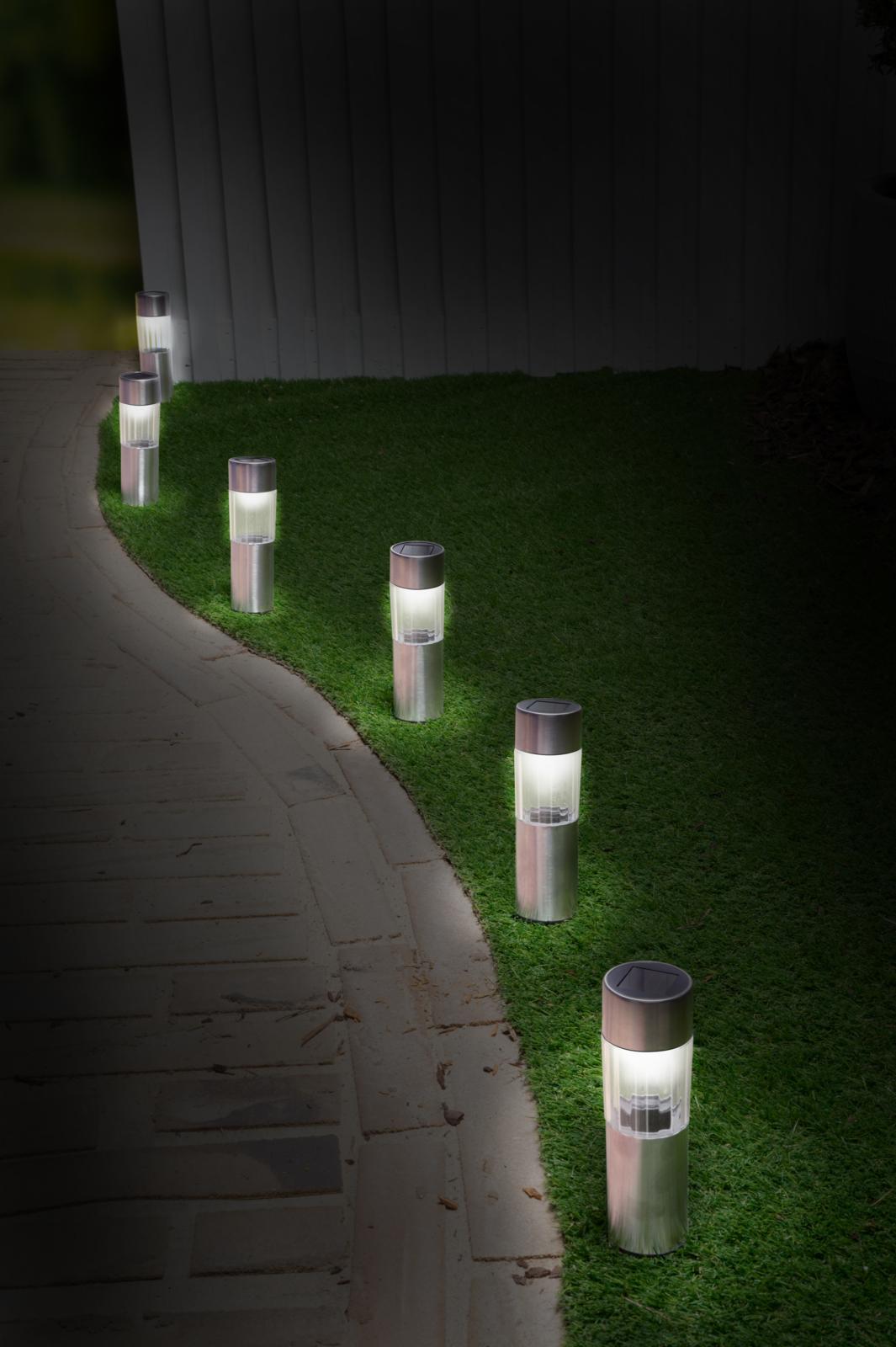 Набір садових світильників Grundig на сонячній батареї 4.5x15 см 6 шт. в асортименті - фото 6