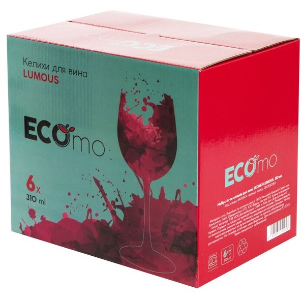 Набір келихів Ecomo Lumous для вина 310 мл 6 шт. (GB08310310) - фото 4