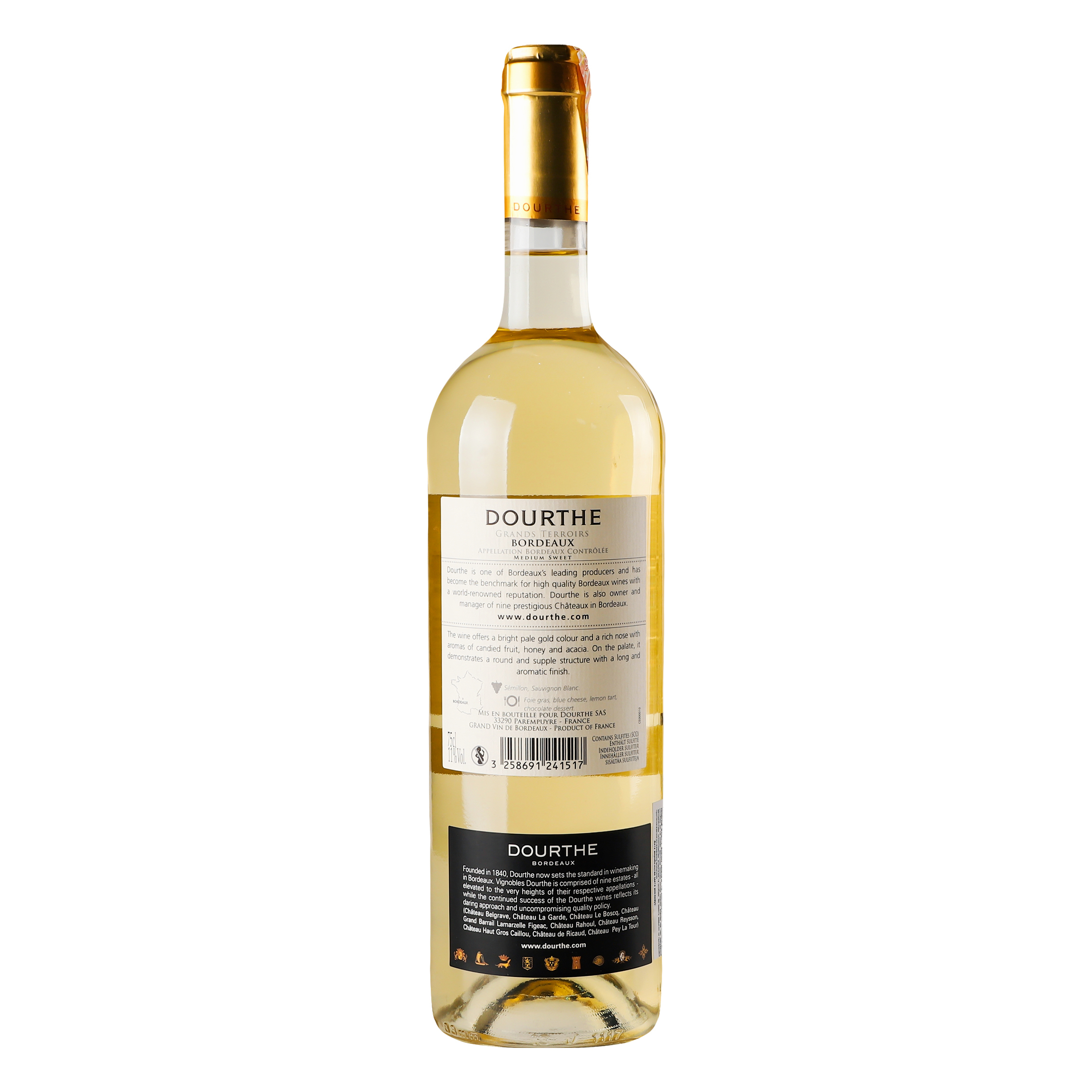 Вино Dourthe Grands Terroirs Bordeaux Blanc moelleux, белое полусладкое, 11%, 0,75 л - фото 4