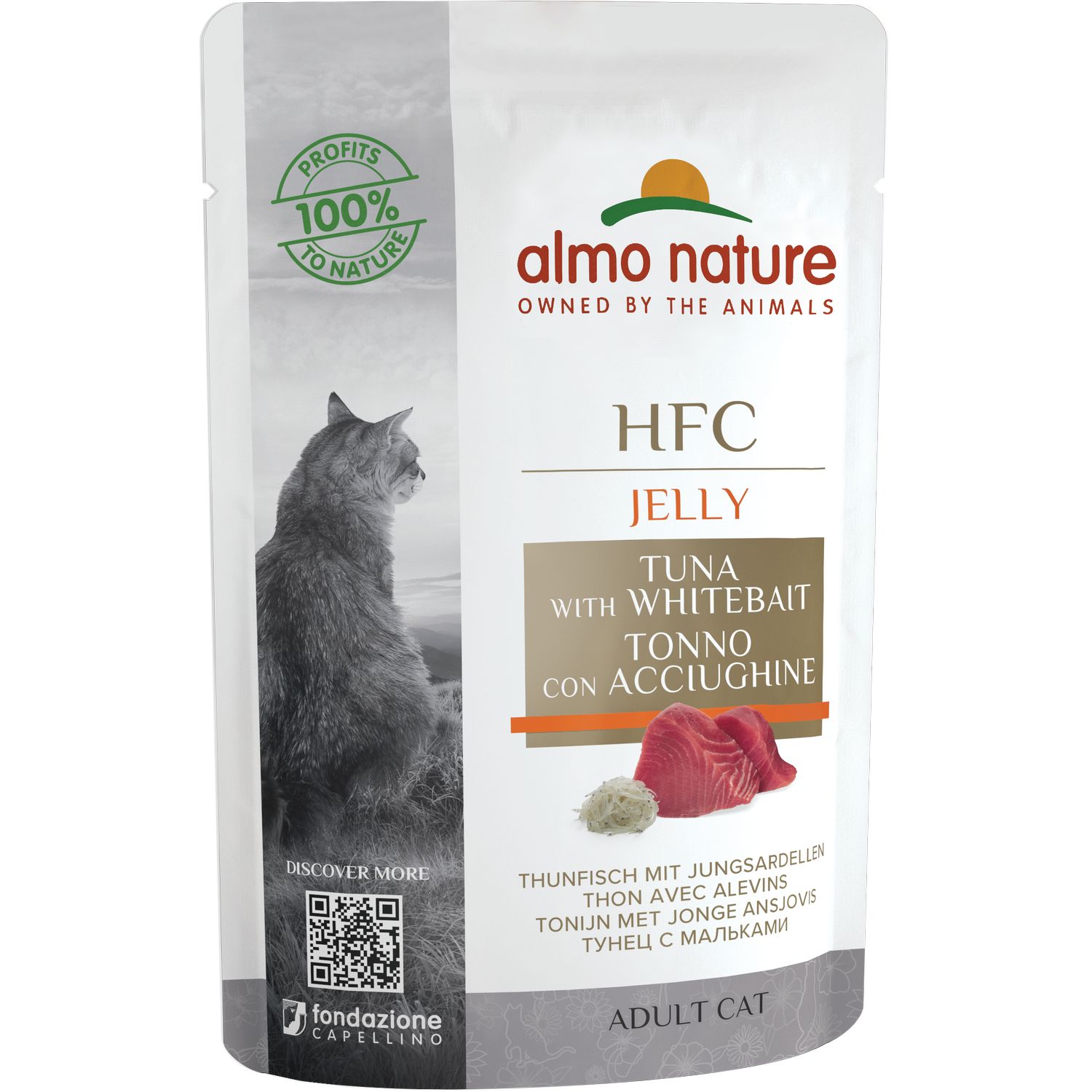 Влажный корм для кошек Almo Nature HFC Cat Jelly тунец и малек, 55 г - фото 1