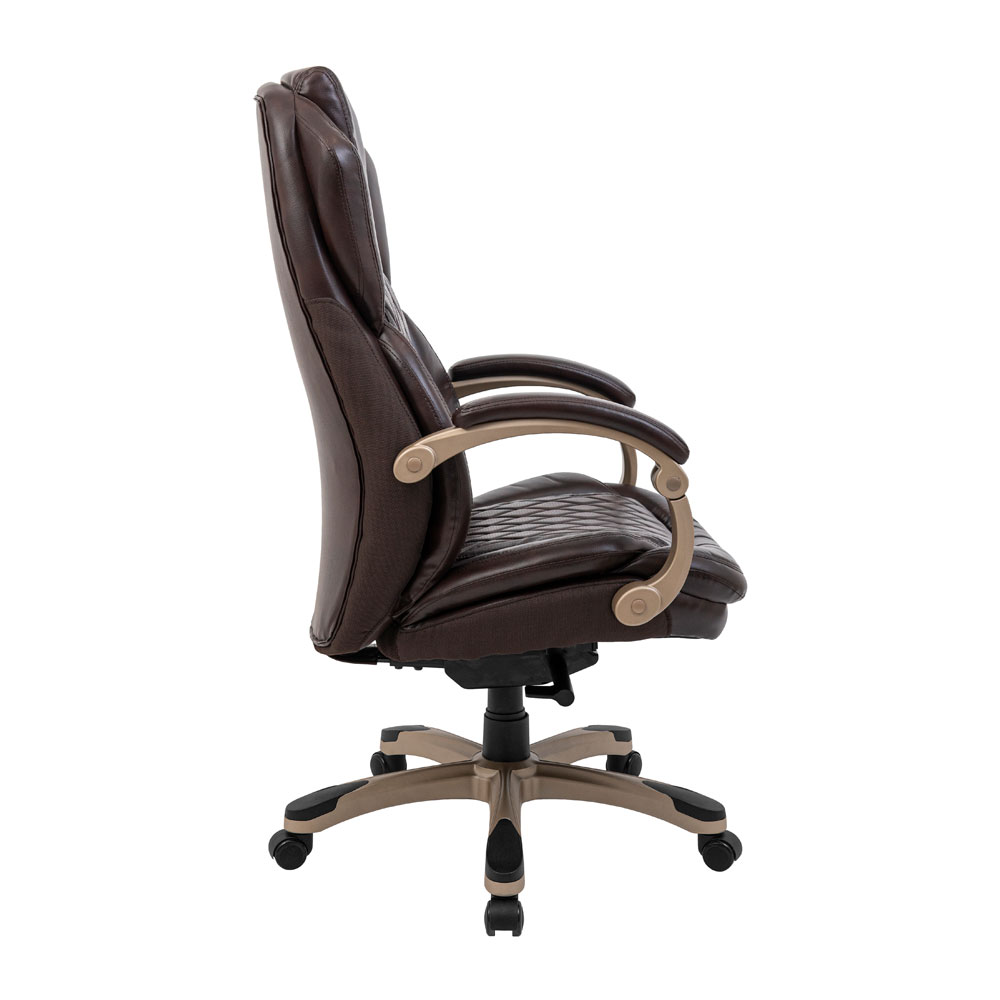 Крісло офісне Richman Преміо Пластик Річ Synchro Шкіра Спліт темно-коричневий (RCM-1071) - фото 4