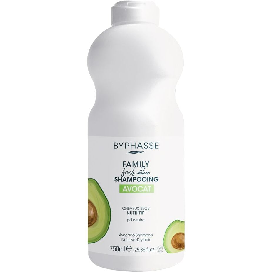 Шампунь для сухих волос Byphasse Family Fresh Delice, с авокадо, 750 мл (775210) - фото 1