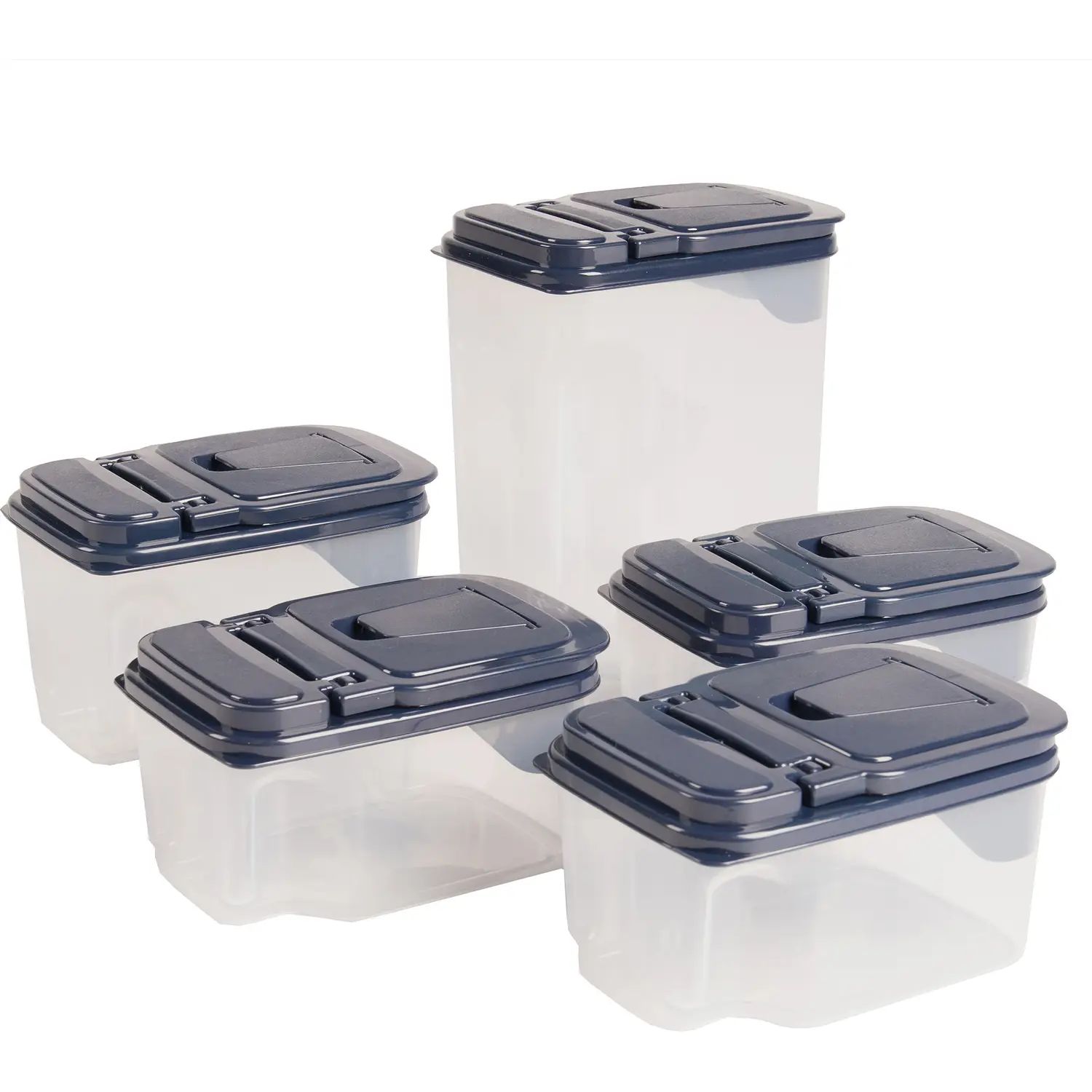 Набор универсальных контейнеров Supretto для сыпучих продуктов 5 шт. темно-синий (87290001) - фото 1