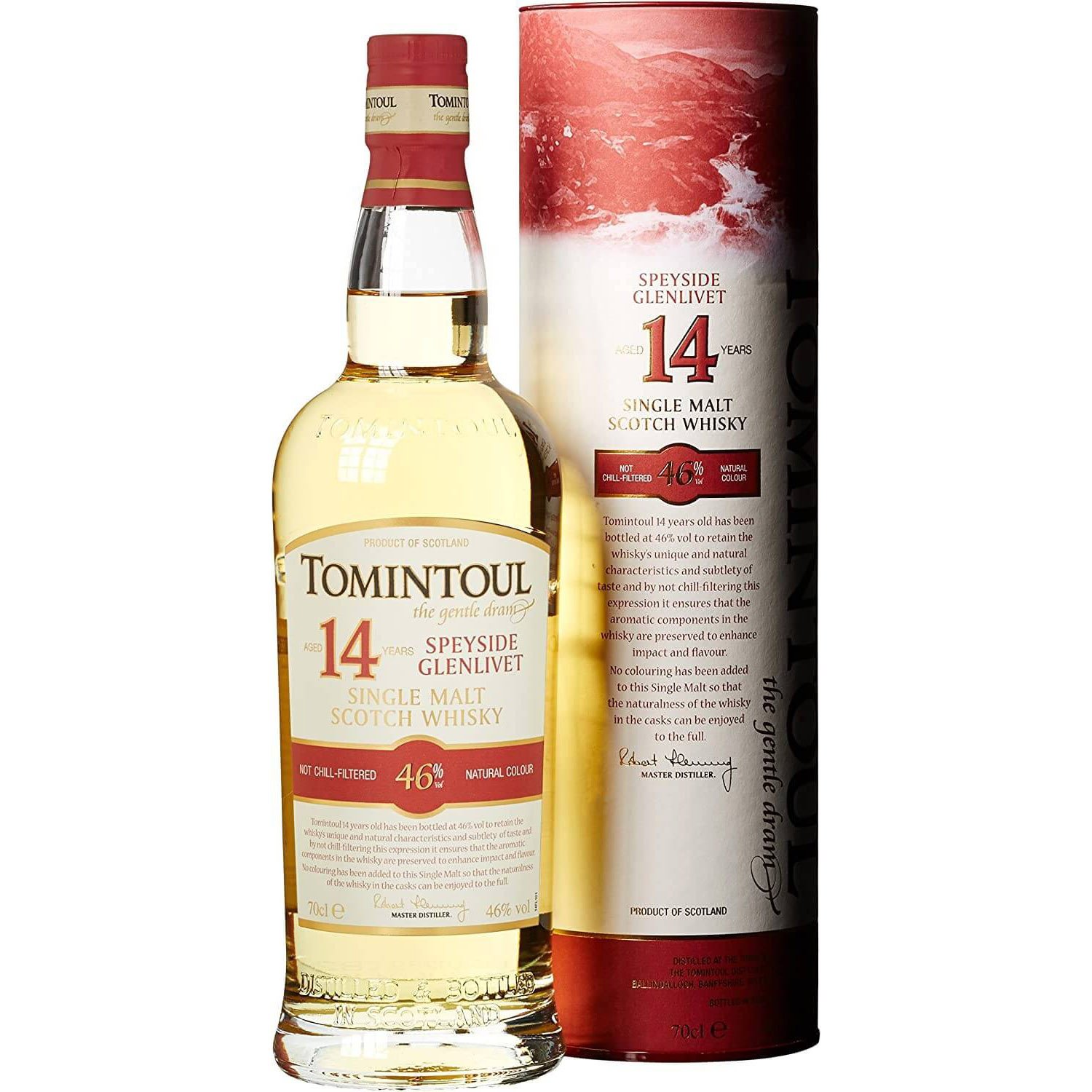 Виски Tomintoul 14yo Single Malt Scotch Whisky 46% 0.7 л в тубусе - фото 1