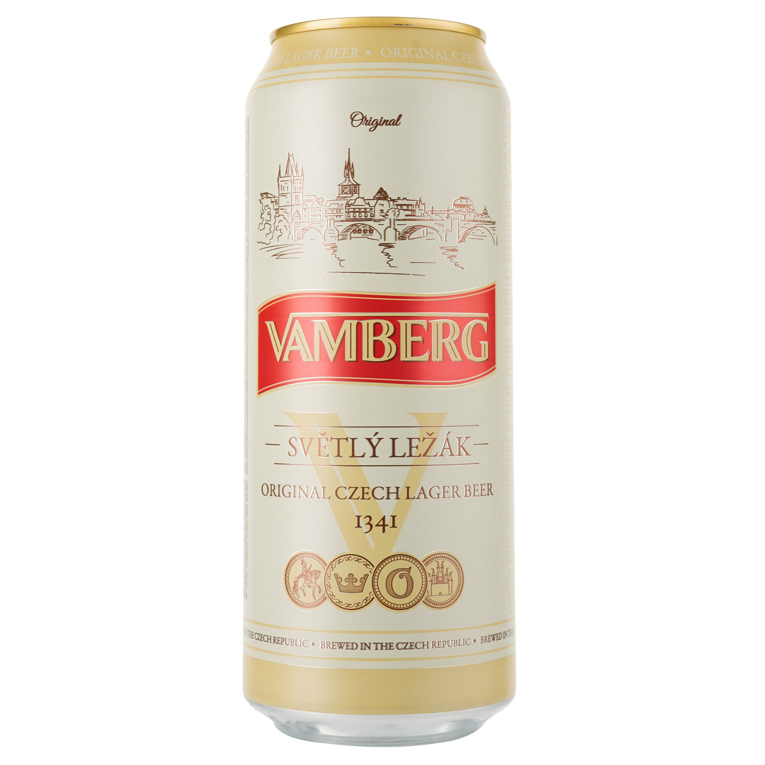 Пиво Vamberg Lager, светлое, фильтрованное, 5,2%, ж/б, 0,5 л - фото 1