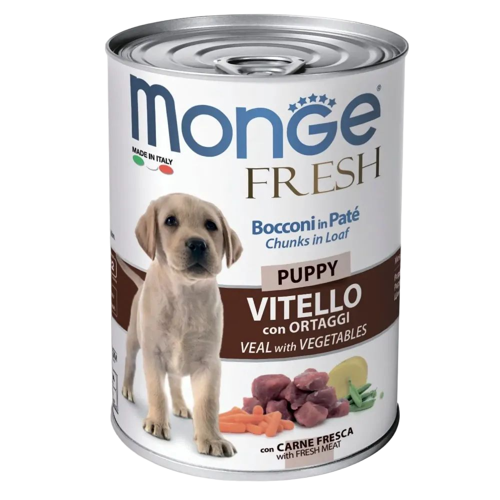 Вологий корм Monge Dog Fresh з Puppy телятина з овочами, 400 г - фото 1