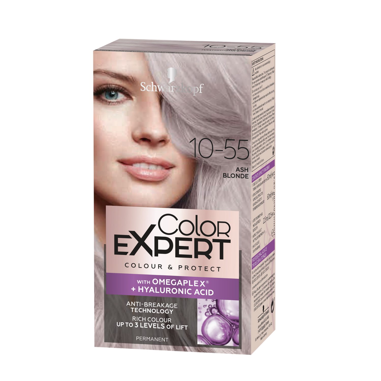 Крем-фарба для волосся Schwarzkopf Color Expert, з гіалуроновою кислотою, відтінок 10-55 (Холодний Платиновий Блонд), 142,5 мл - фото 1