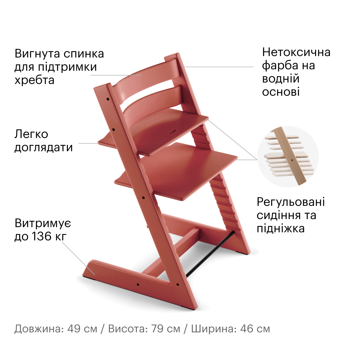 Набір Stokke Newborn Tripp Trapp Warm Red: стільчик і крісло для новонароджених (k.100136.52) - фото 5