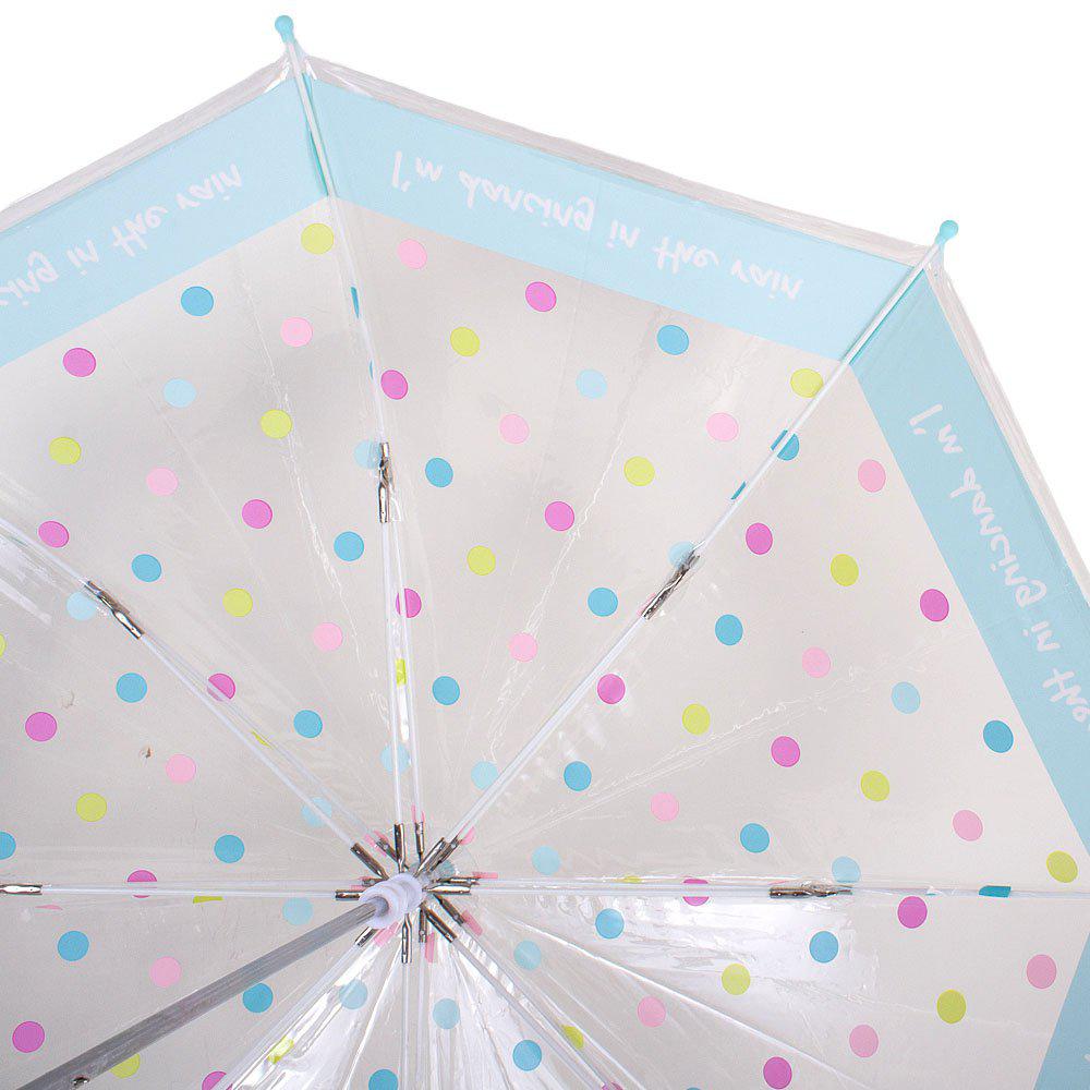 Детский зонт-трость механическая Happy Rain 73 см прозрачный - фото 3