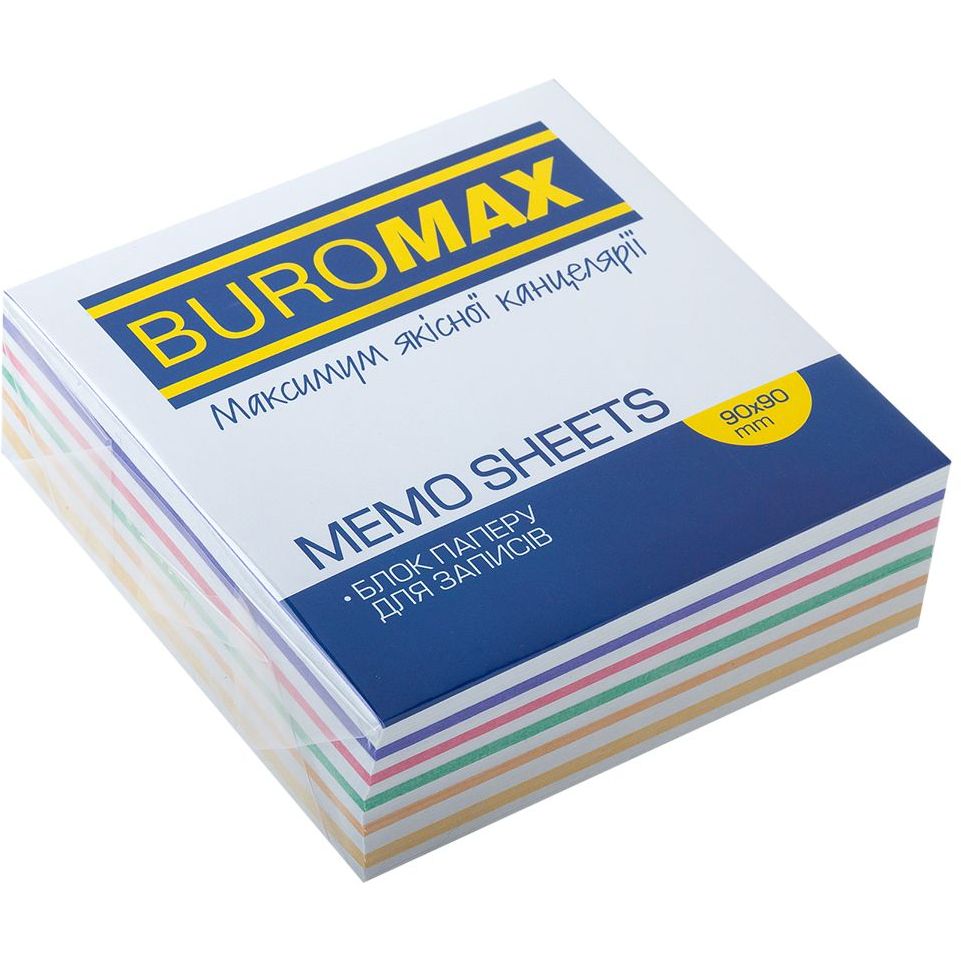 Photos - Self-Stick Notes Buromax Блок паперу для нотаток  Зебра непроклеєний 90х90х30 мм різнобарвни 