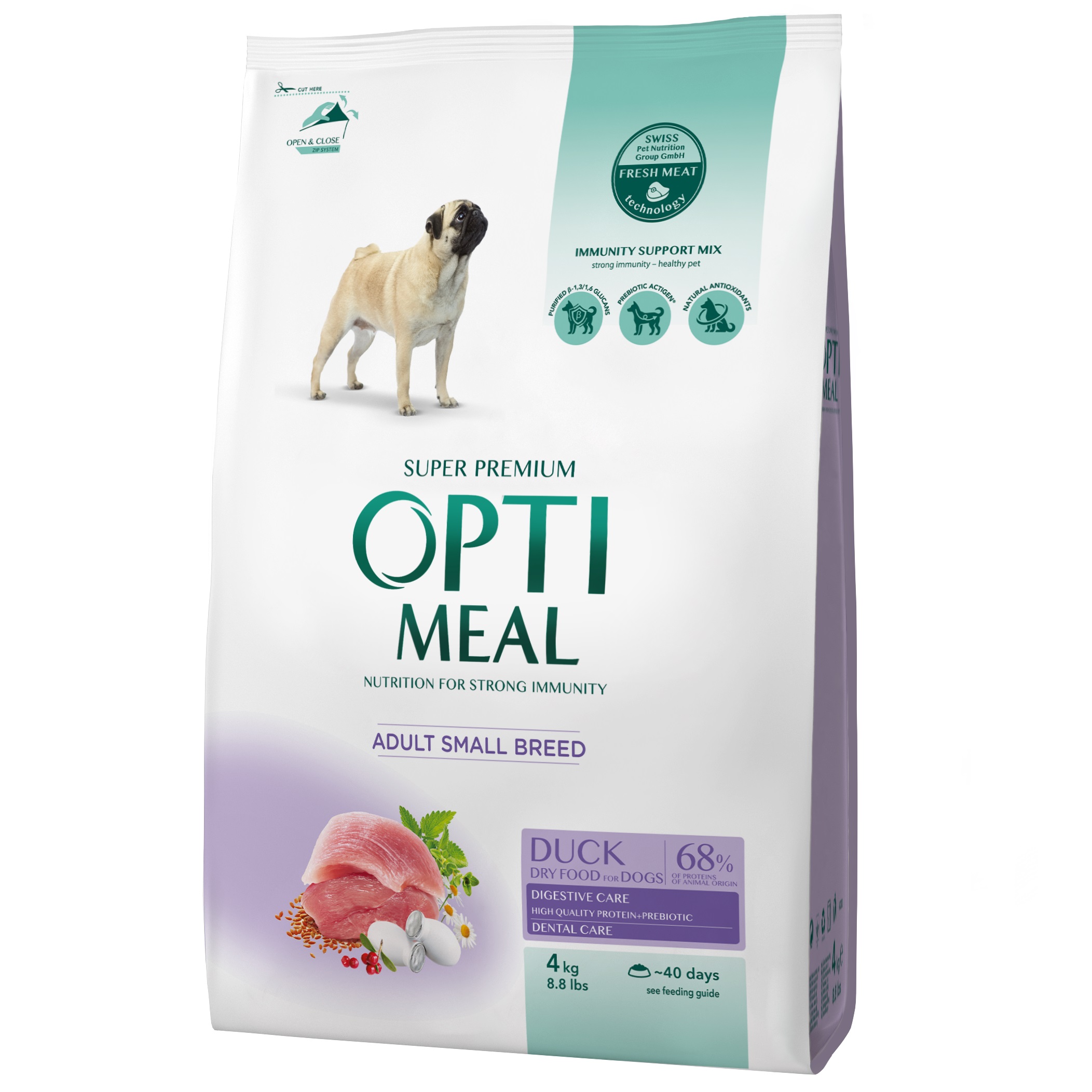 Сухий корм для дорослих собак малих порід Optimeal, качка, 4 кг (B1760801) - фото 1