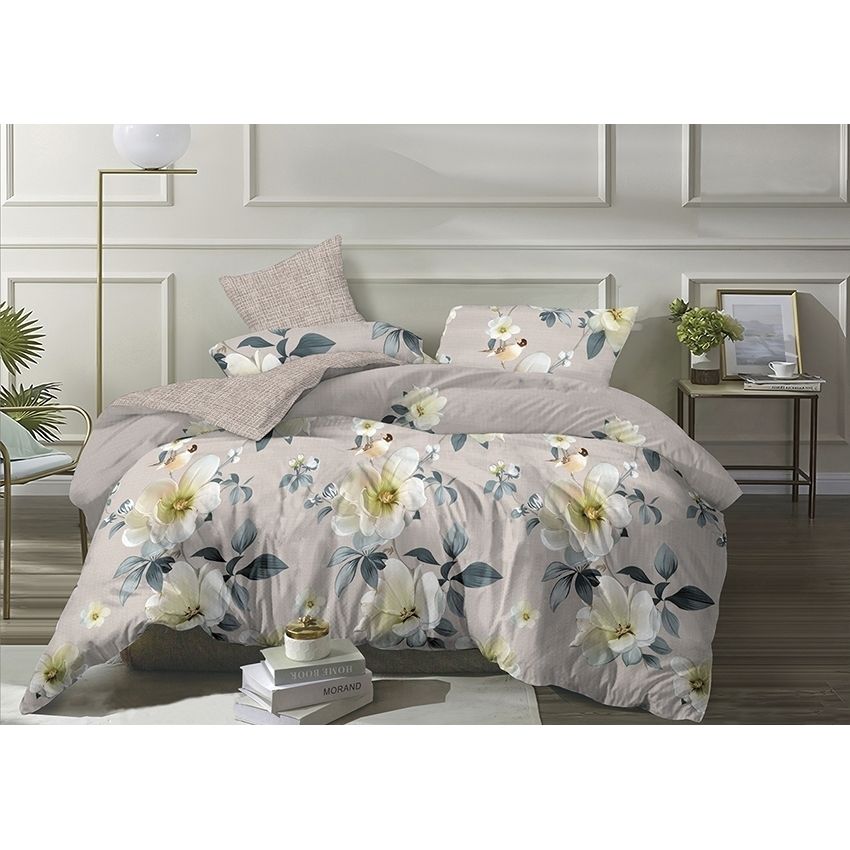 Комплект постельного белья TAG Tekstil с компаньоном 1.5-спальный Серый 000141994 (S406) - фото 1