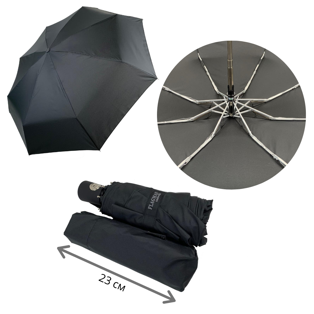 Жіноча складана парасолька повний автомат The Best 96 см чорна - фото 2