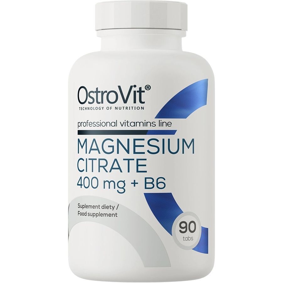 Вітаміни та мінерали OstroVit Magnesium Citrate 400 + B6 90 таблеток - фото 1