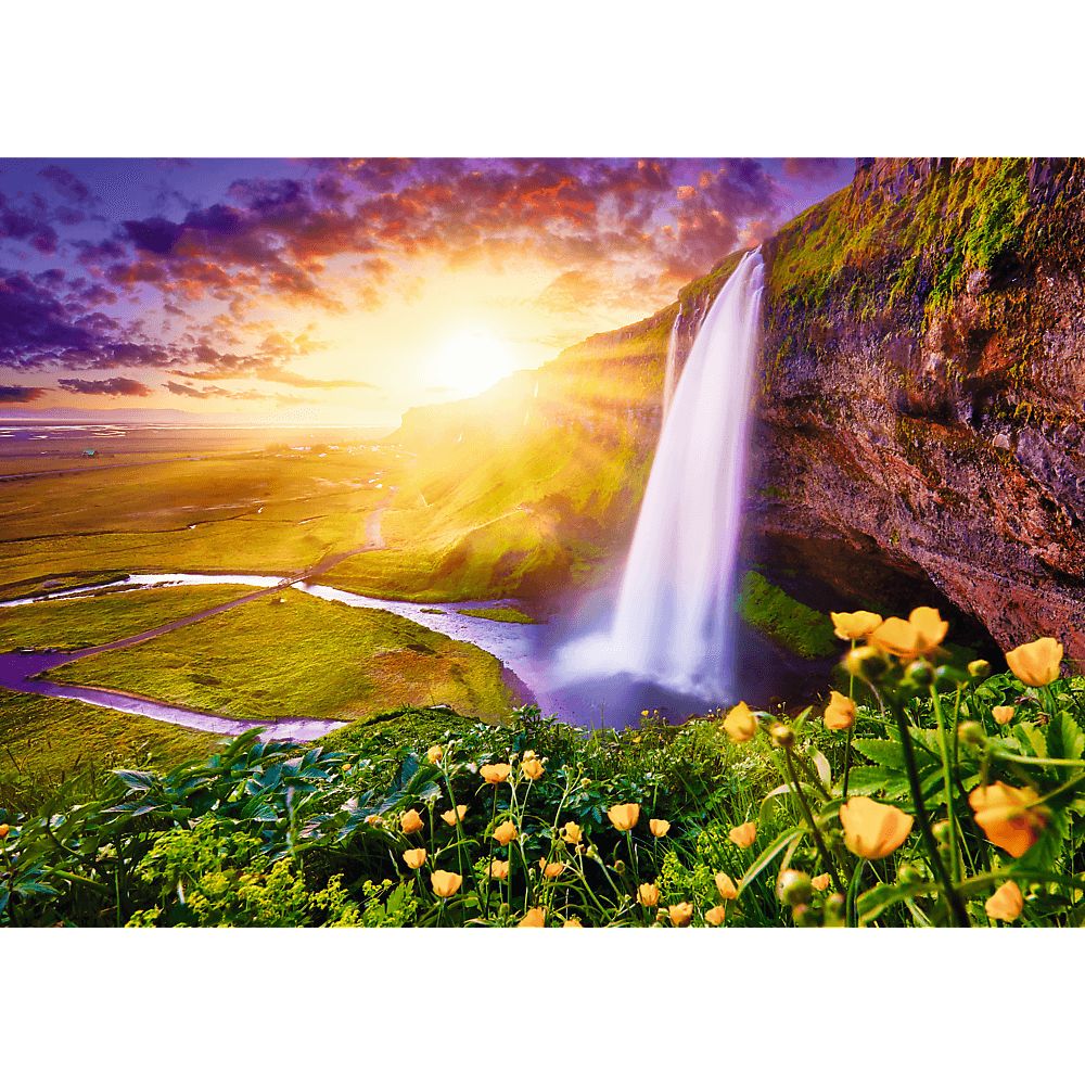 Пазли Trefl Безмежна колекція: Водоспад Сельяландсфосс Ісландія 1000 елементів - фото 2