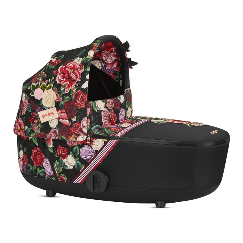 Люлька Cybex Mios Lux R Spring Blossom Dark + Комплект текстилю для прогулянкового блоку Cybex Mios Spring Blossom Dark + Шасі для коляски Cybex Mios LS RBA Chrome Brown - фото 2