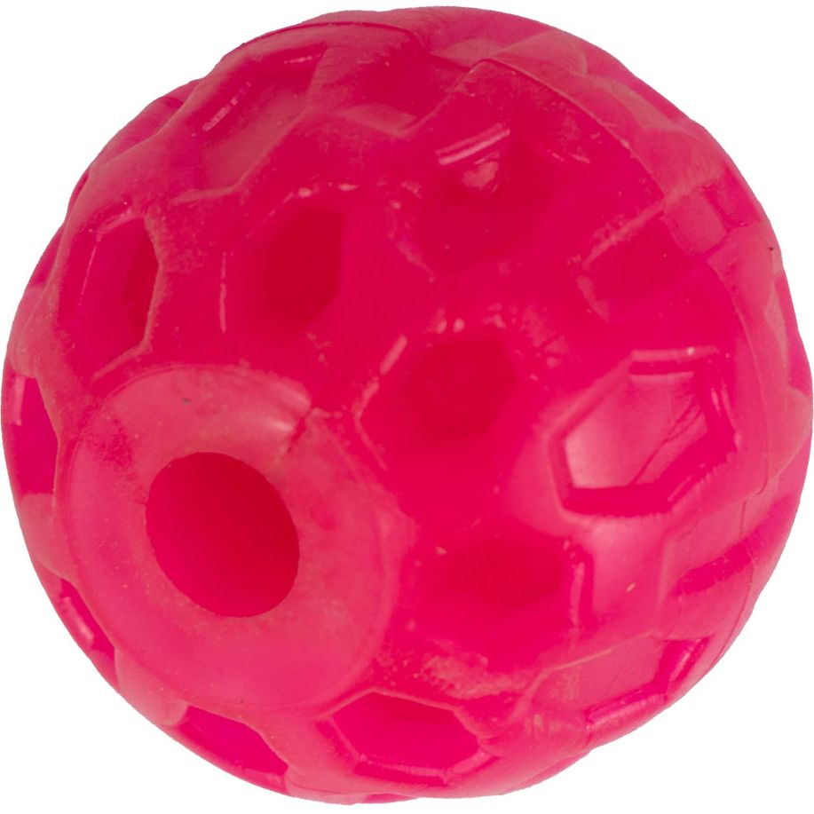 Іграшка для собак Agility м'яч з отвором 6 см рожева - фото 1