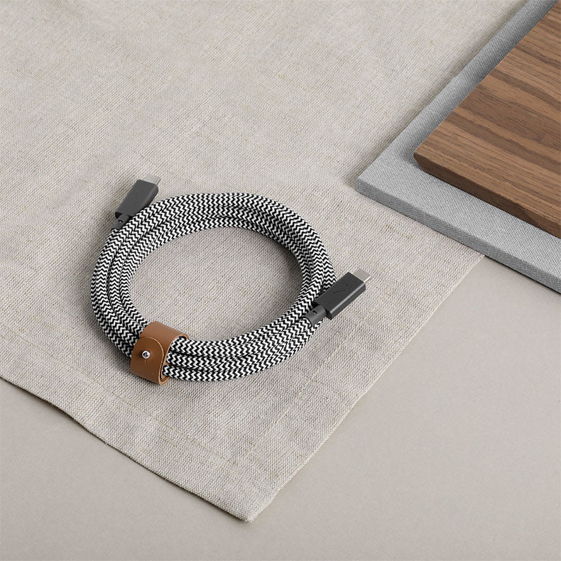 Кабель USB-C to USB-C Native Union Belt Cable Pro 240W Zebra 2.4 м - фото 3