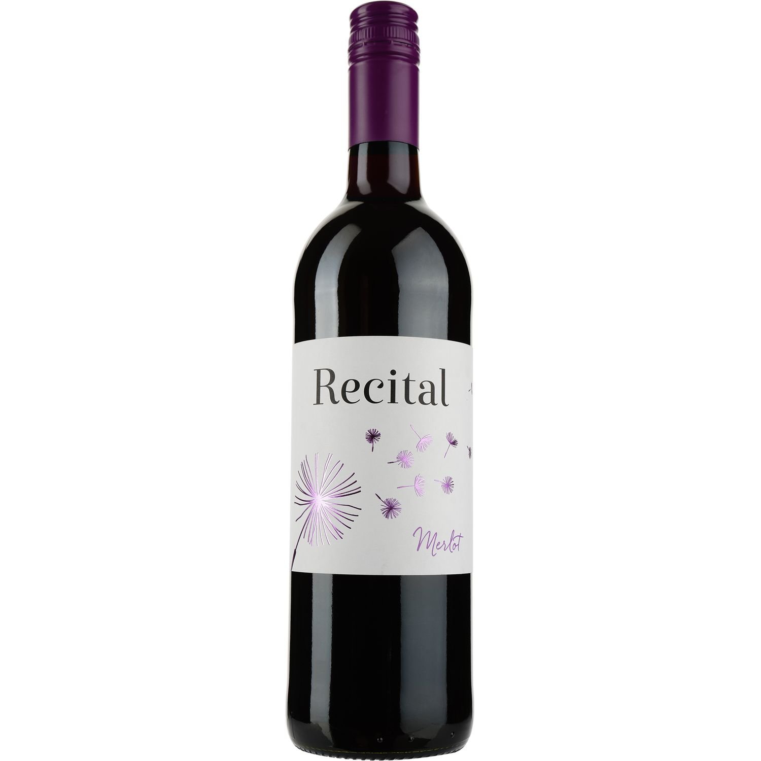 Вино Recital Merlot IGP Pays D'Oc, красное, сухое, 0,75 л - фото 1