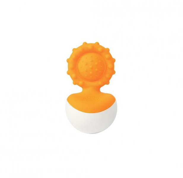 Прорезыватель-неваляшка Fat Brain Toys dimpl wobl, оранжевый (F2172ML) - фото 1