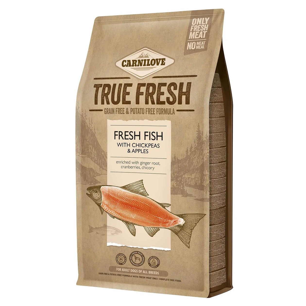 Сухий корм для собак Carnilove True Fresh FISH for Adult dogs, риба, 4 кг - фото 1