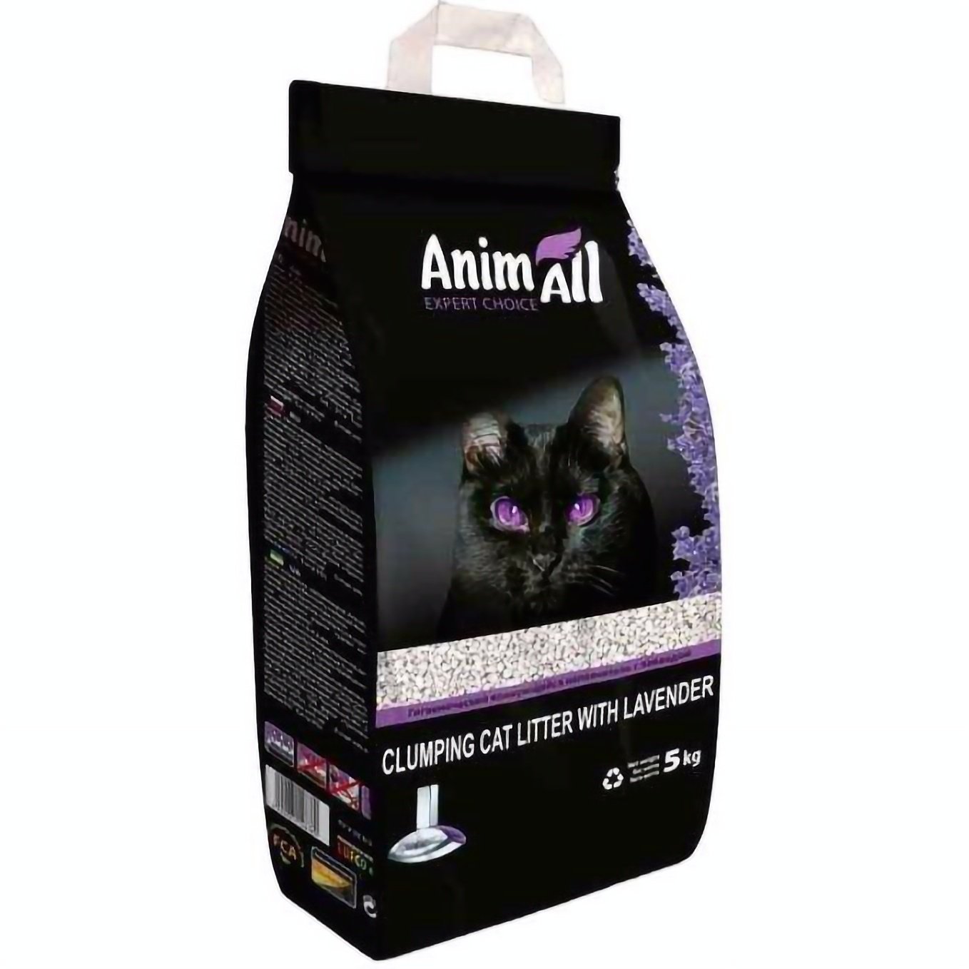 Бентонитовый наполнитель для кошачьего туалета AnimAll, с ароматом лаванды, 5 кг - фото 1