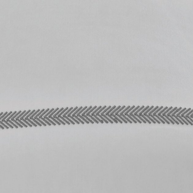 Комплект постільної білизни Penelope Clara antrasit, сатин, євро (200х180+35см), білий з сірим (svt-2000022294065) - фото 2