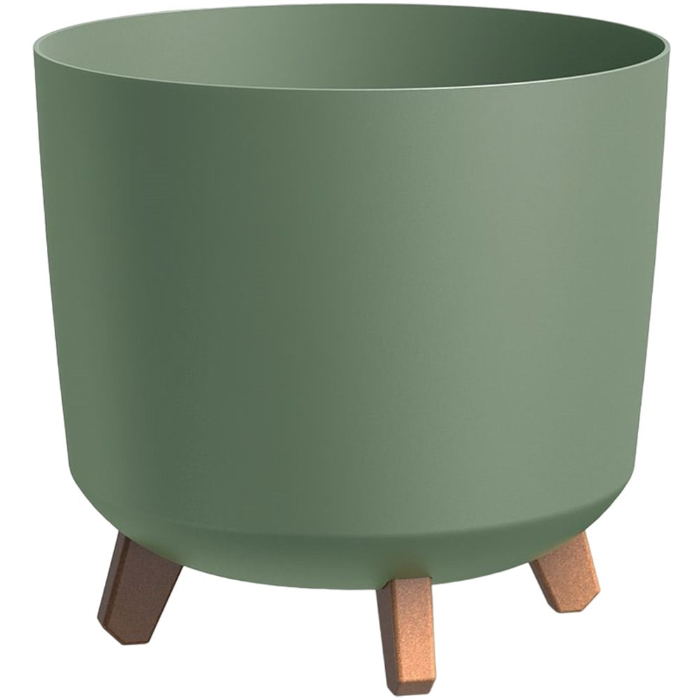 Горшок для цветов Prosperplast Gracia Tubus, круглый на ножках, 300 мм, зеленый - фото 1