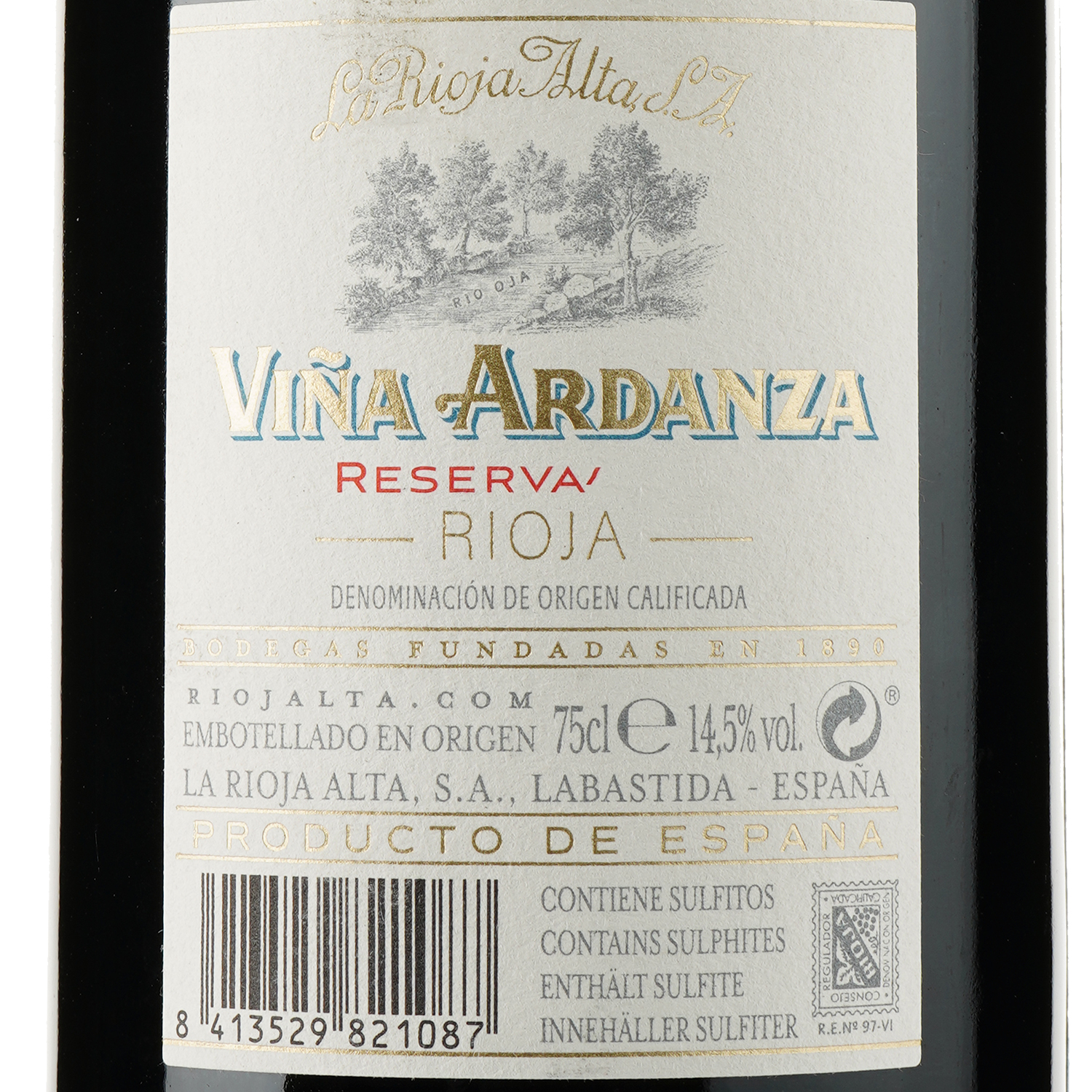 Вино La Rioja Alta Vina Ardanza Reserva 2015, червоне, сухе, 0,75 л - фото 3