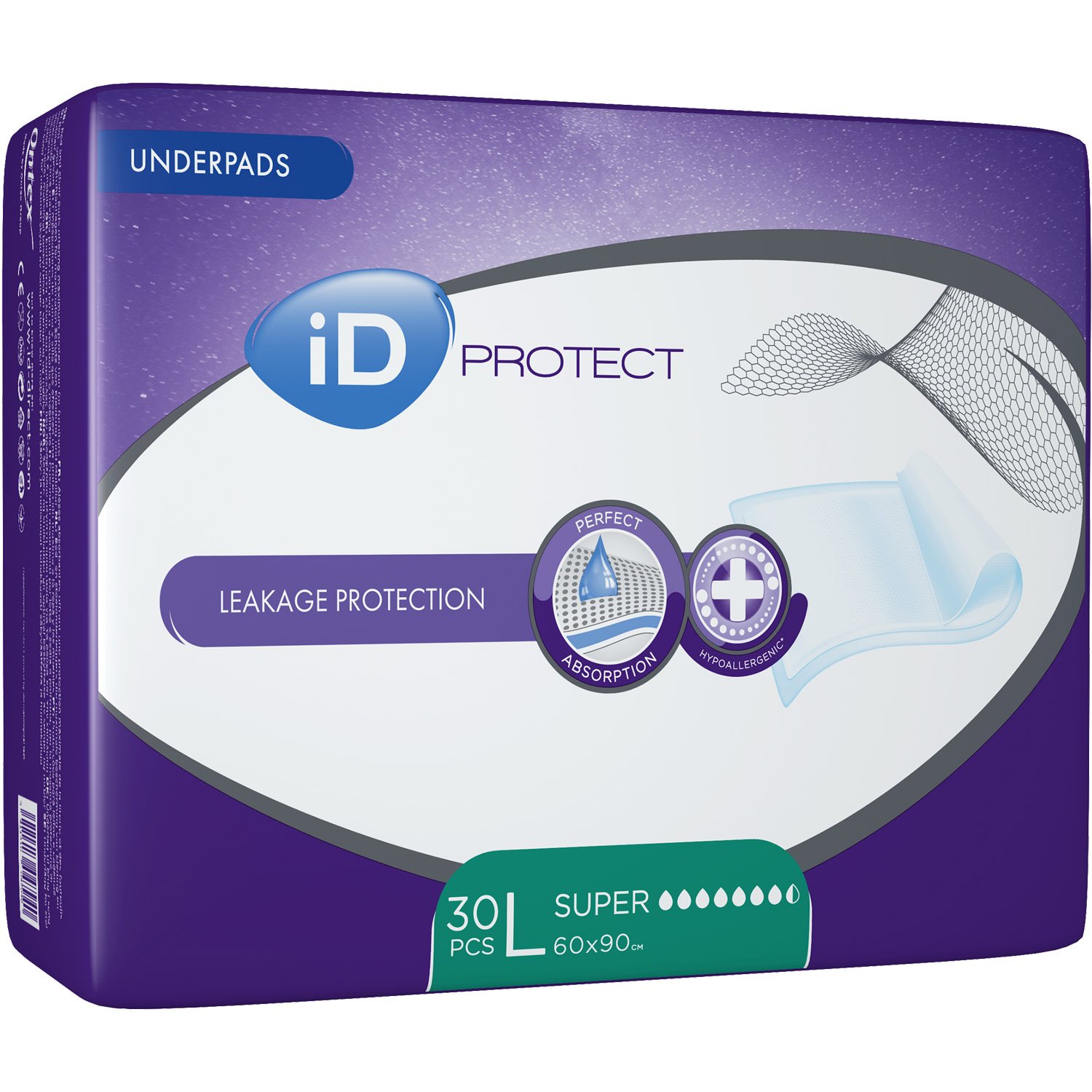 Одноразові гігієнічні пелюшки iD Protect Expert Super, 90x60 см, 30 шт. - фото 2