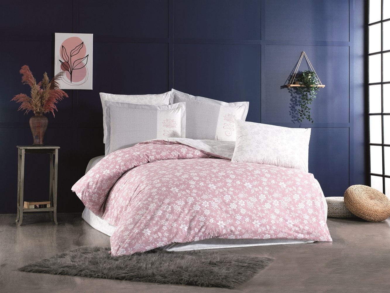 Комплект постельного белья Hobby Poplin Carmen, евростандарт, поплин, светло-розовый (64093_2,0) - фото 1