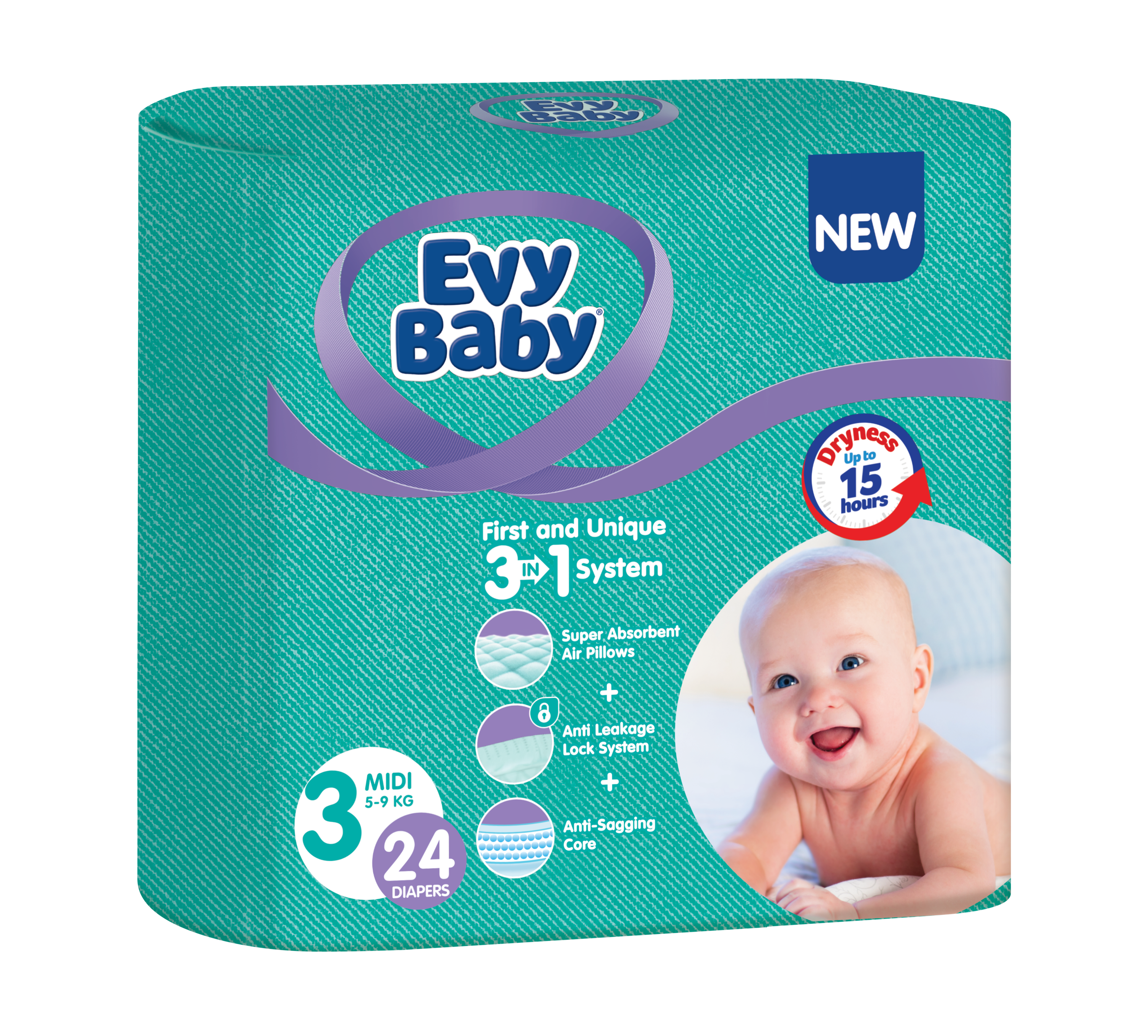 Підгузки Evy Baby 3 (5-9 кг), 24 шт. - фото 1