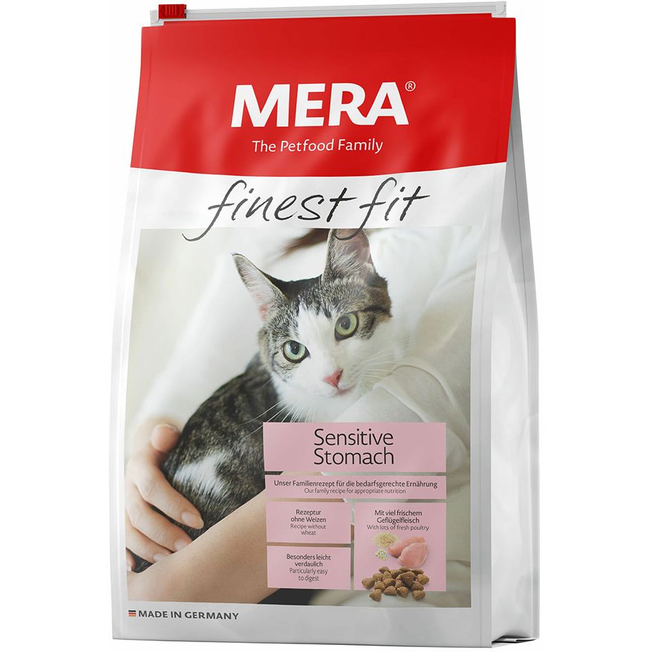 Сухой корм для кошек с чувствительным пищеварением Mera Finest Fit Adult Sensitive Stomach Cat со свежим мясом птицы и ромашкой 4 кг - фото 1