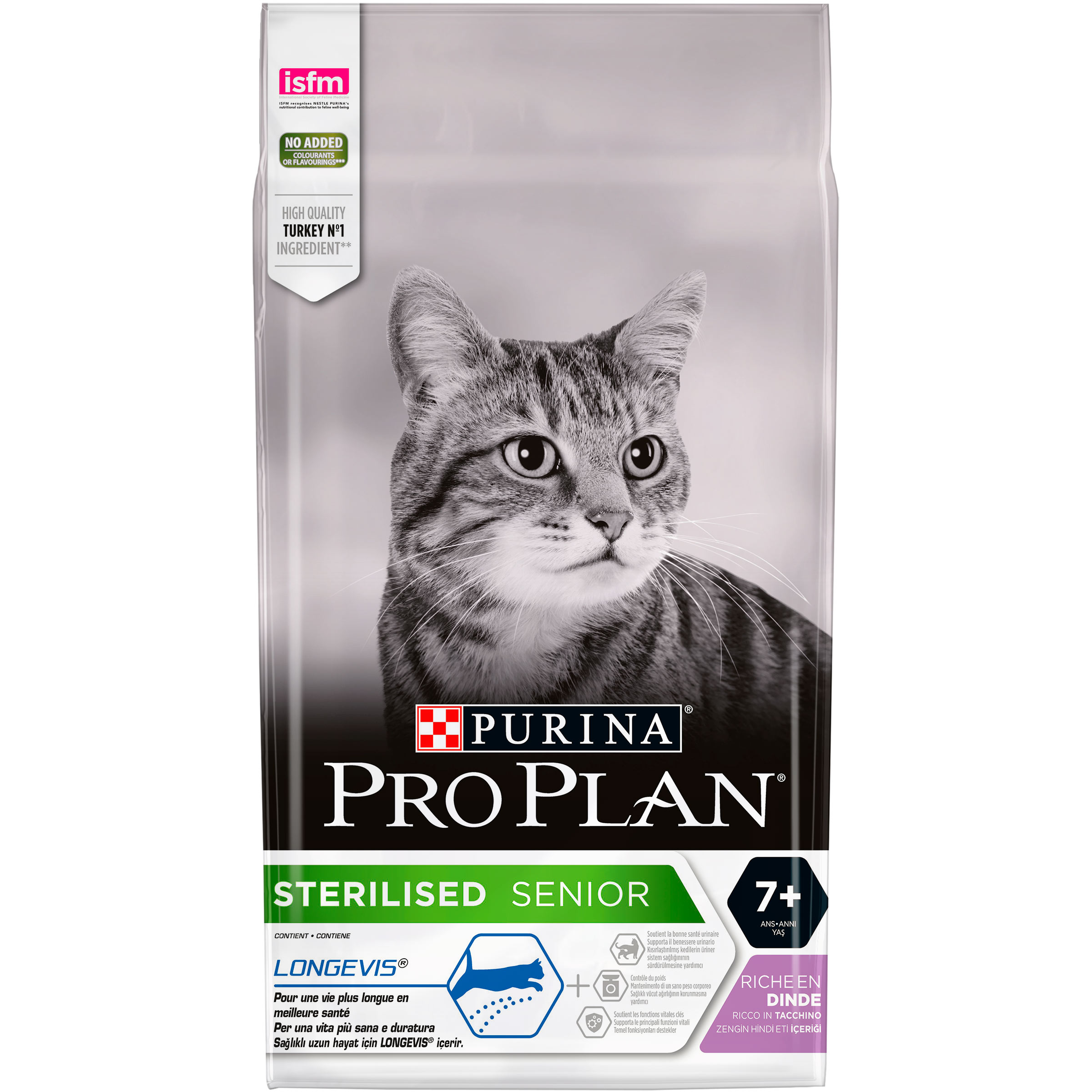 Сухий корм для стерилізованих котів старше 7 років Purina Pro Plan Sterilised 7+, з індичкою, 10 кг (12434276) - фото 1
