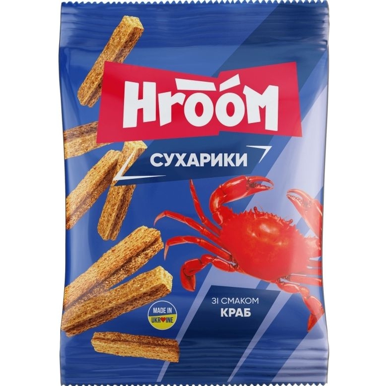 Сухарики житні Hroom! Краб 100 г - фото 1