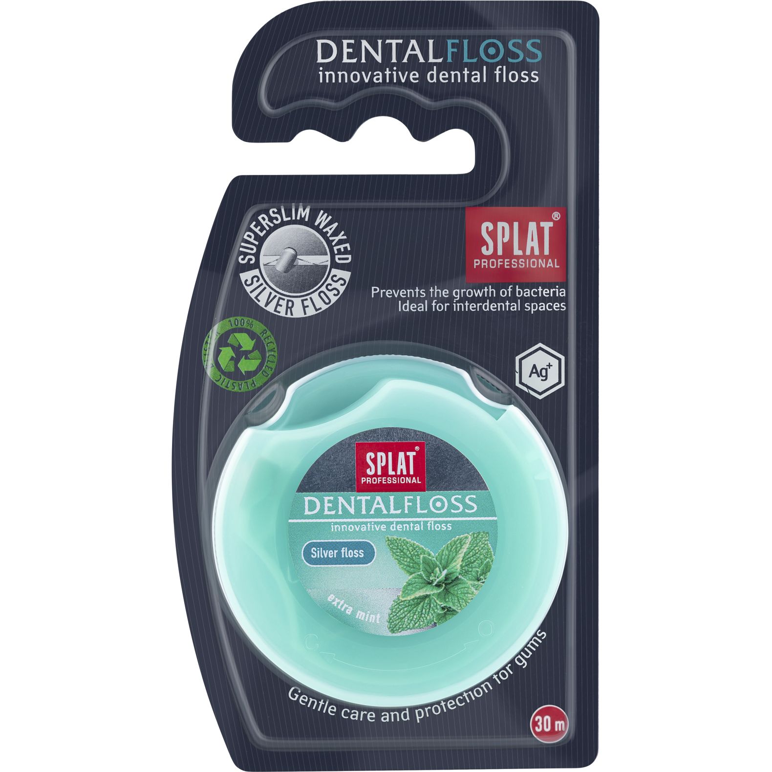 Нитка зубна Splat Professional Dental Floss Mint & Silver з волокнами срібла та м'ятою 30 м - фото 2