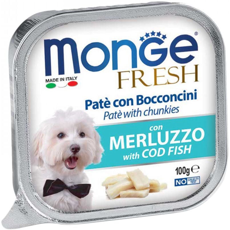 Вологий корм Monge Dog Fresh з тріскою, 100 г - фото 1
