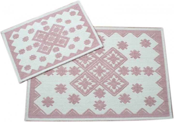 Набор ковриков Irya Culina pudra, 90х60 см и 60х40 см, светло-розовый (svt-2000022238113) - фото 1