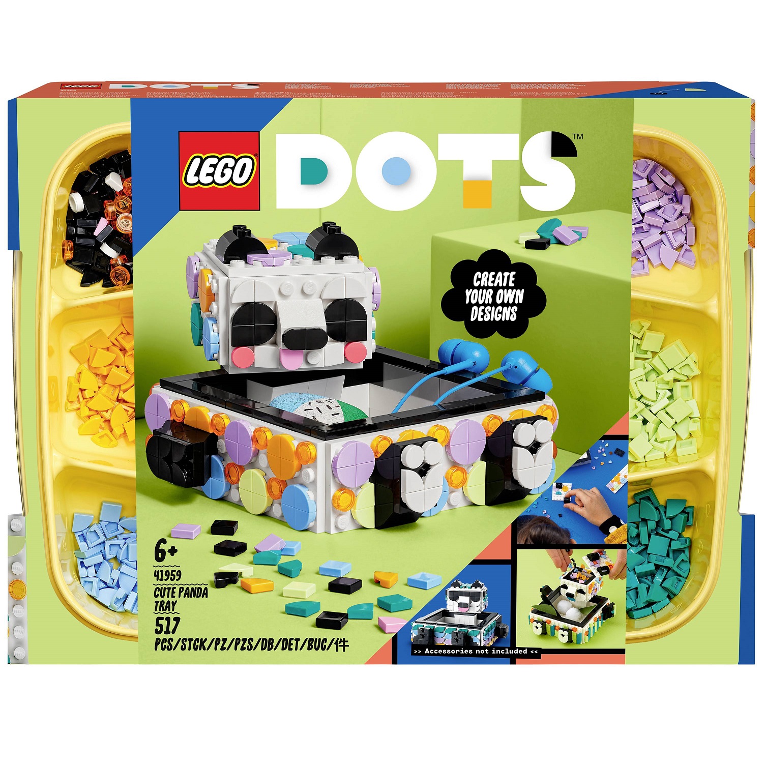 Конструктор LEGO DOTs Ящик з милою пандою, 517 деталей (41959) - фото 1