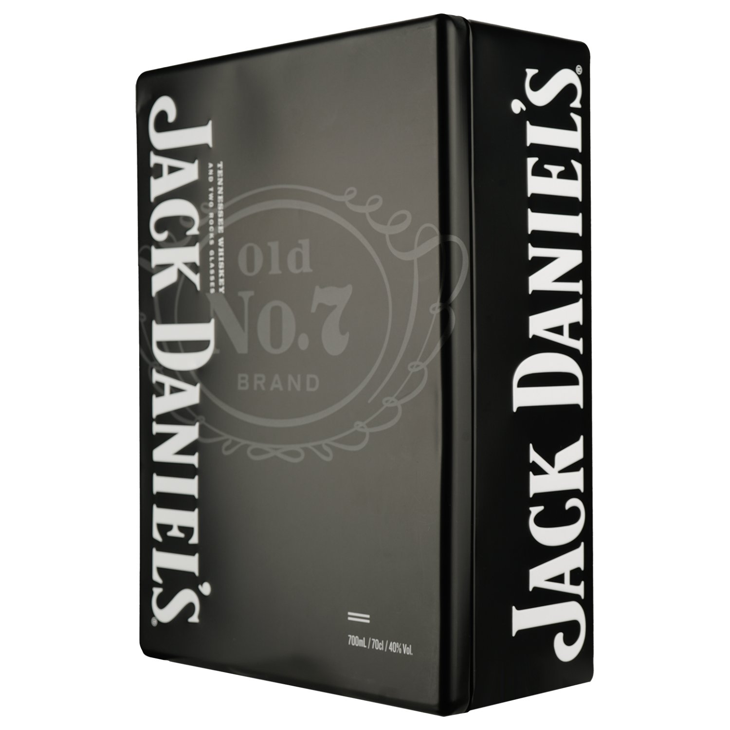 Виски Jack Daniel's Tennessee Old No.7 в металлической коробке с 2 бокалами, 40%, 0,7 л (419322) - фото 3