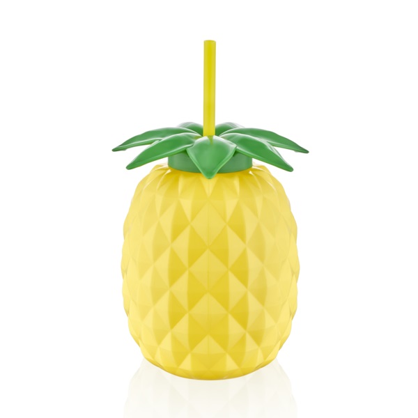 Стакан с трубочкой Qlux Eco Pineapple Bottle, 800 мл, 18,5х12,5х12,5 см (6660631) - фото 1