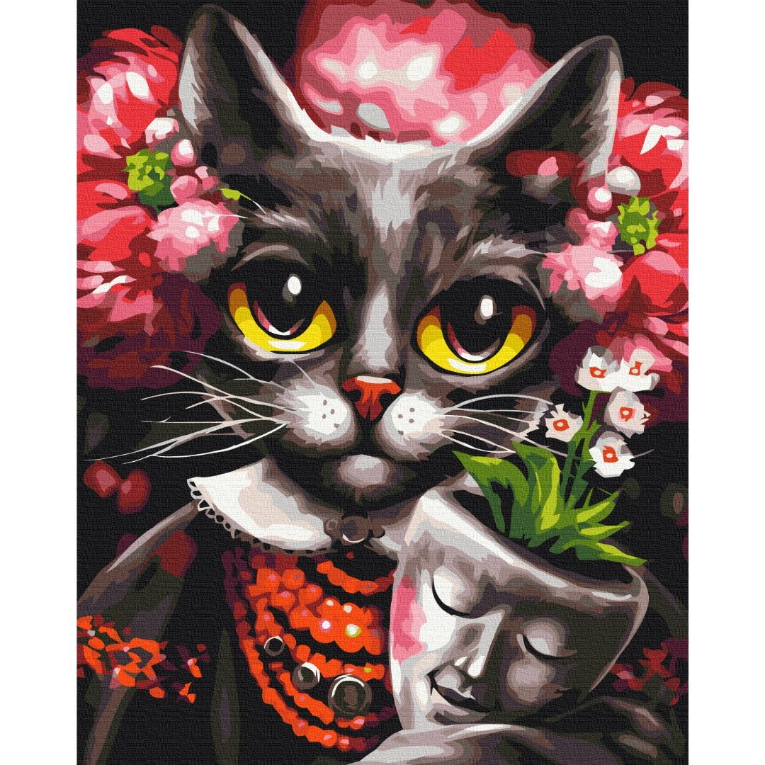 Картина по номерам Кошка Дзен Марианна Пащук Brushme 40x50 см разноцветная 000221343 - фото 1