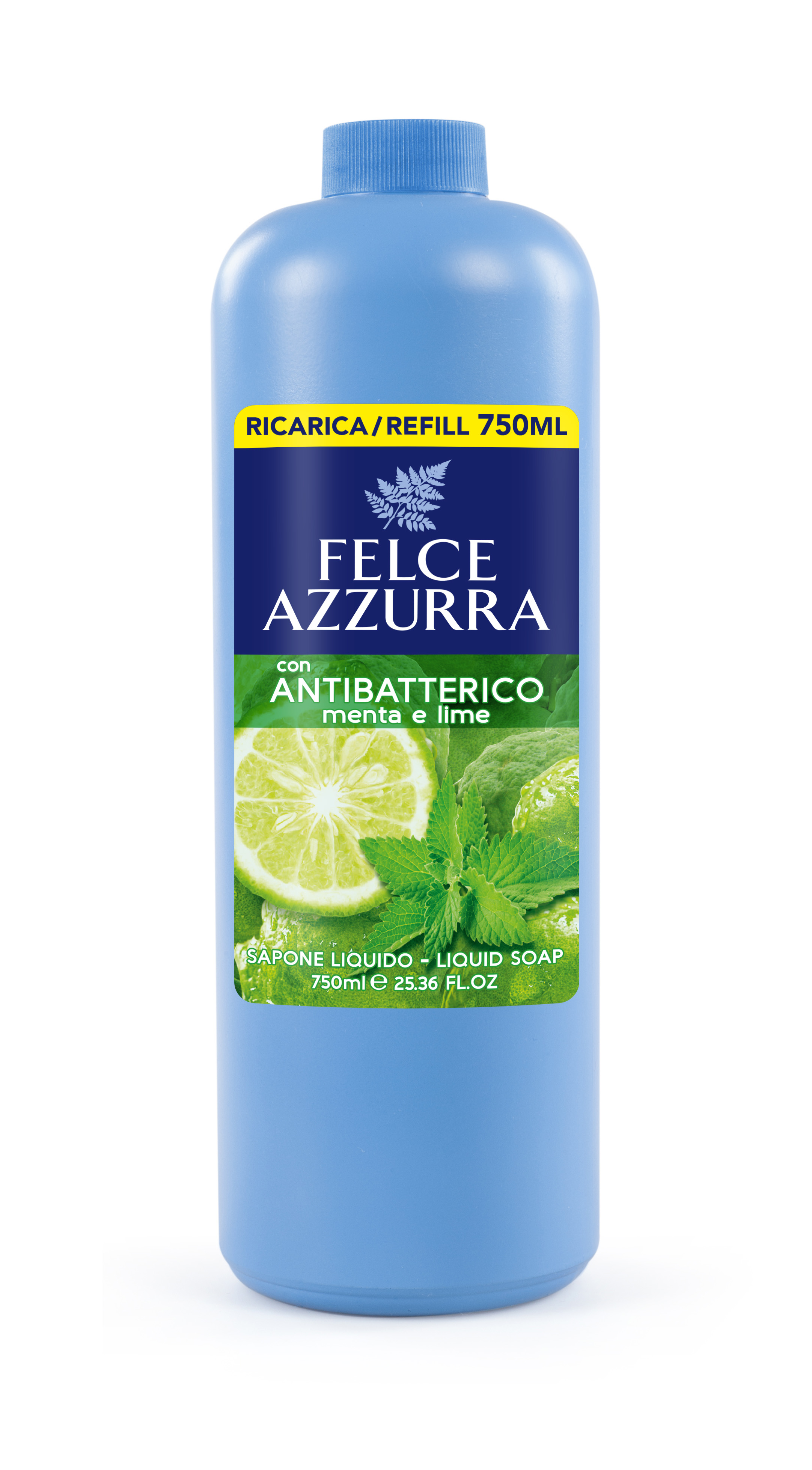 Жидкое мыло Felce Azzurra Antibacterial Mint&Lime, сменный блок, 750 мл - фото 1