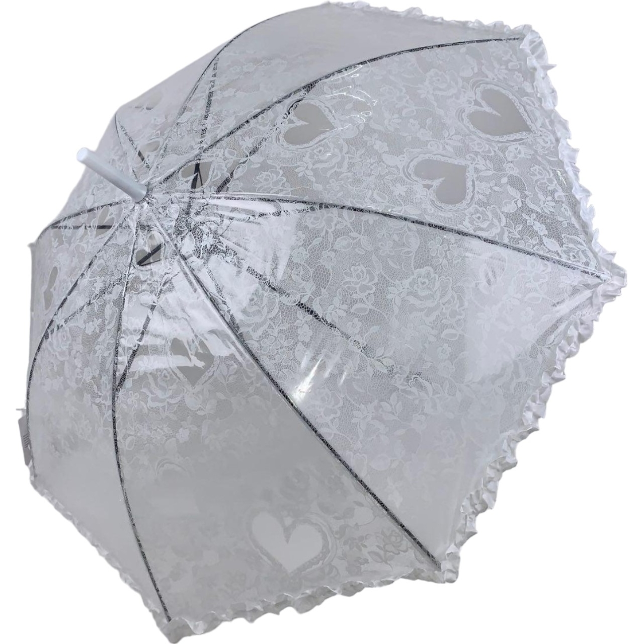 Дитяча парасолька-палиця напівавтомат S&L 84 см біла - фото 1