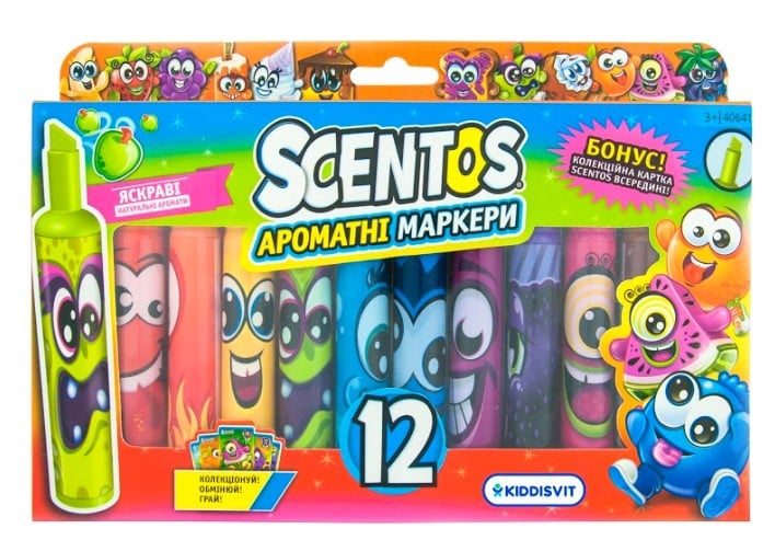 Набір ароматних маркерів для малювання Scentos Штрих, 12 кольорів (40641) - фото 1