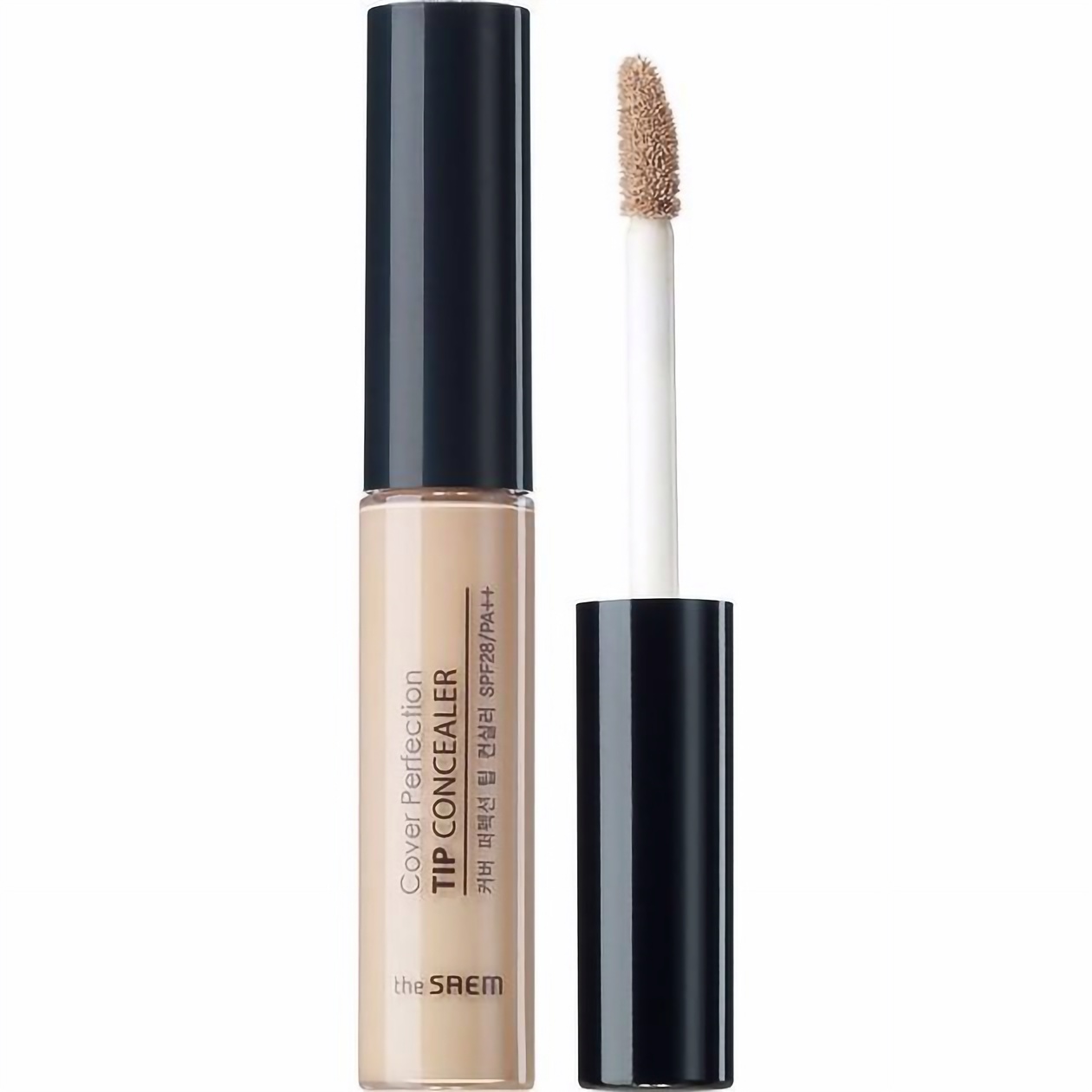 Жидкий консиллер для лица The Saem Cover Perfection Tip Concealer 0.5 Ice Beige 6.5 г - фото 1