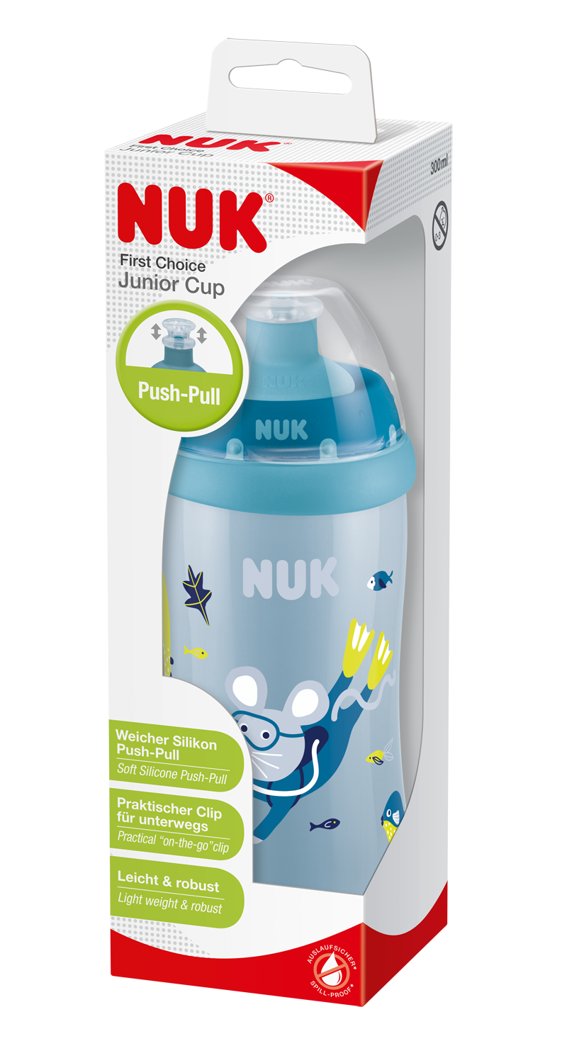 Поильник Nuk Junior Cup, 300 мл, голубой (3954067) - фото 2