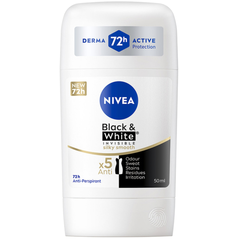 Антиперспірант Nivea Чорне та Біле невидимий Гладкий шовк стік 50 мл (84166) - фото 1