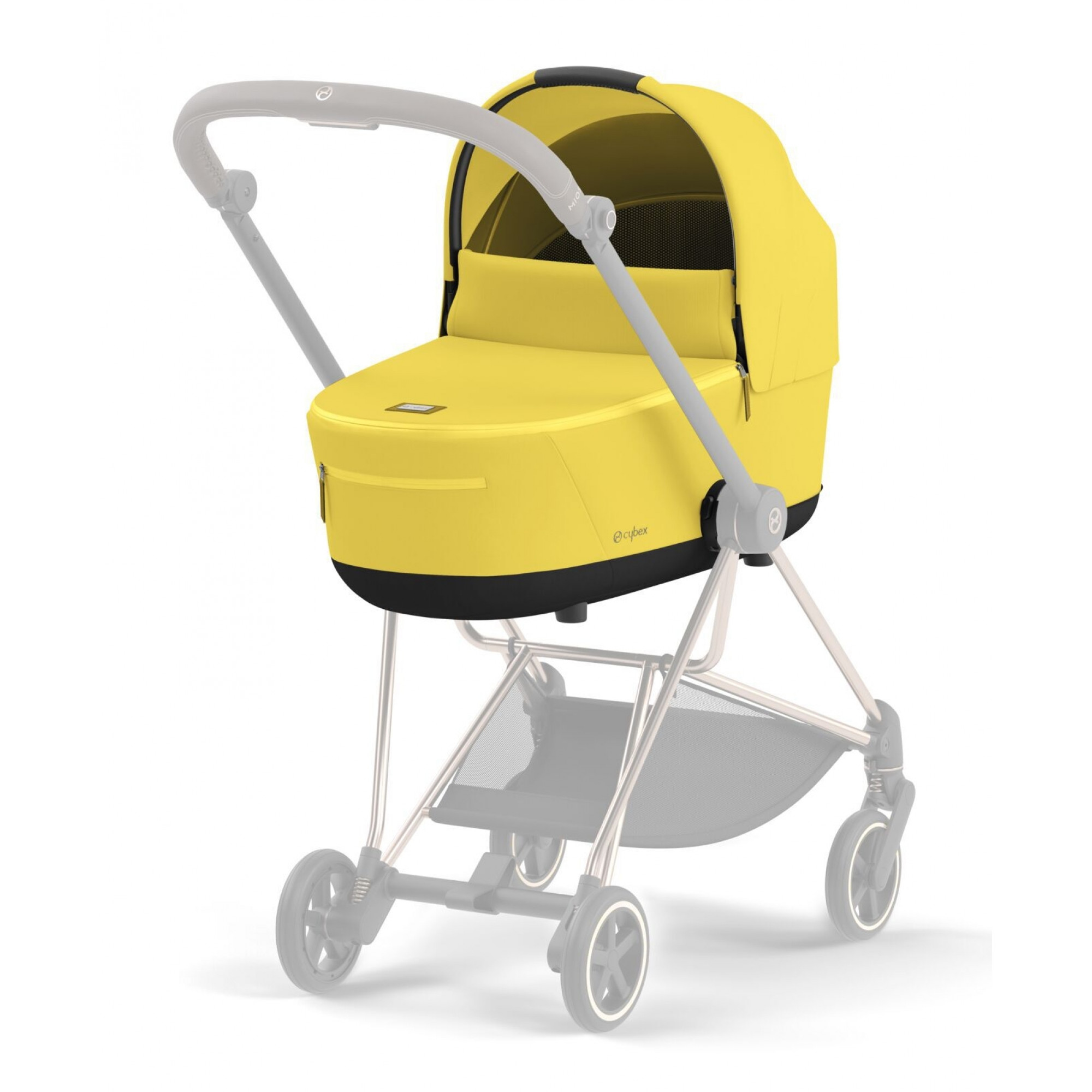 Люлька Cybex Mios Lux Mustard Yellow + Комплект текстилю для прогулянкового блоку Cybex Mios Mustard Yellow + Шасі для коляски Cybex Mios LS RBA Chrome Brown - фото 9