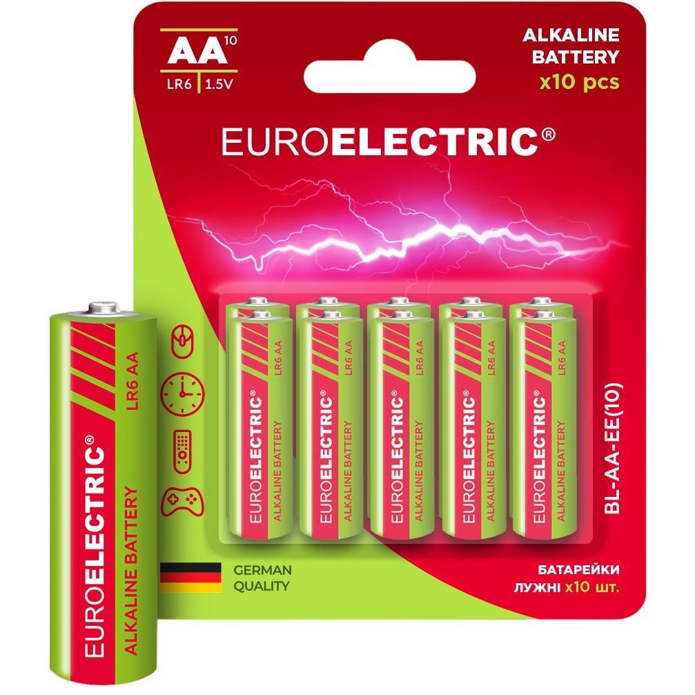 Батарейки Euroelectric AA LR6 1,5V, 10 шт. - фото 1